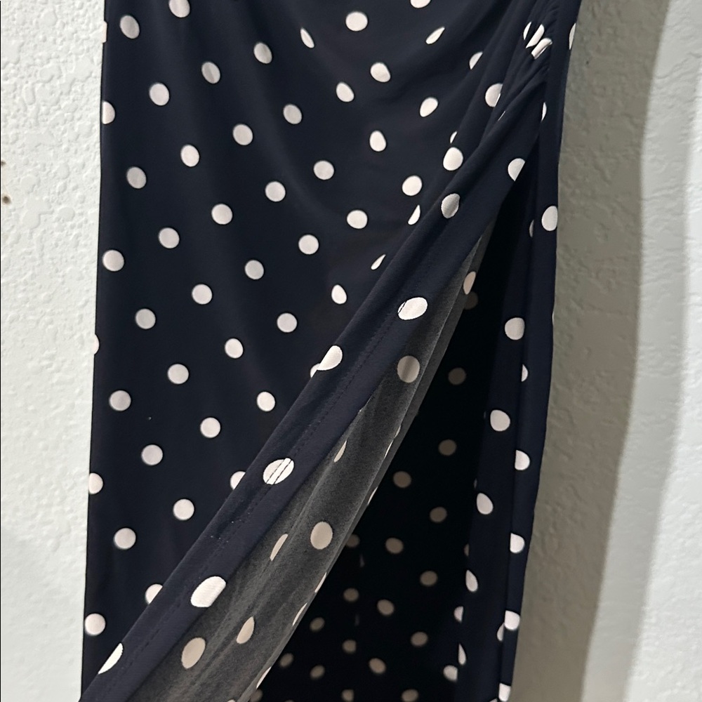 Lauren Ralph Lauren Polka‎ Dot Ruched Waist Ruffle Sleeves Stretch Size 4 - Picture 6 of 12